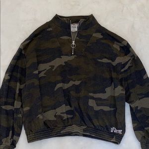 PINK Boyfriend Camo Quarter Zip